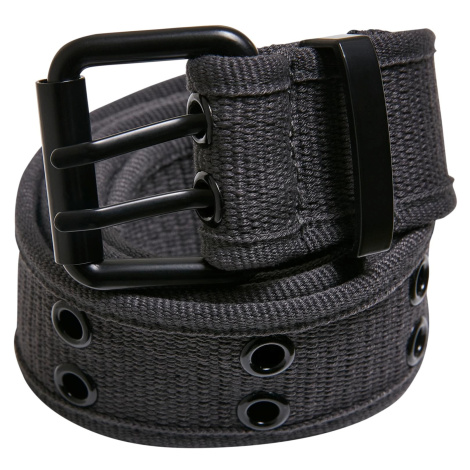 Canvas belt with double thorn buckle grey