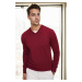 88341 Dewberry V Neck Knitwear Mens Sweater-BORDEAUX