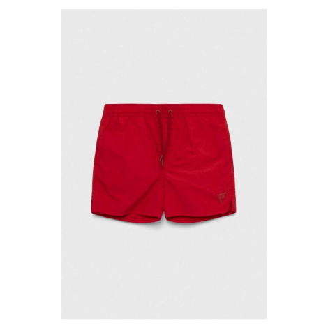 Detské plavkové šortky Guess červená farba