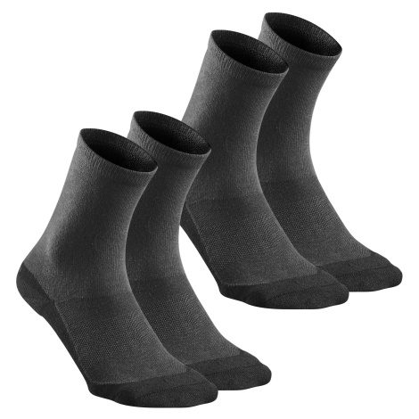 Ponožky hike 50 vysoké súprava 2 párov sivé QUECHUA
