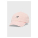 Bavlnená čiapka New Balance LAH01003PIE-PIE, ružová farba, s nášivkou