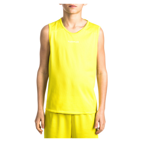 Basketbalový dres T100 dievčatá/chlapci začiatočníci žltý TARMAK