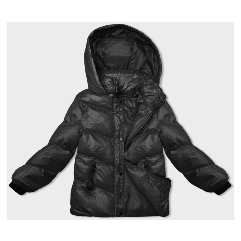 Čierna dámska páperová zimná bunda (23065-392) J.STYLE
