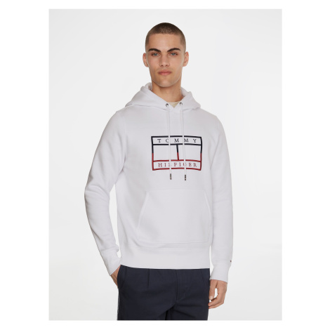 Tommy Hilfiger Mikina - FLAG OUTLINE HOODY biela