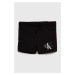 Detské krátke nohavice Calvin Klein Jeans čierna farba, s potlačou, nastaviteľný pás