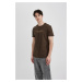 DEFACTO Slim Fit Crew Neck Printed Short Sleeve T-Shirt