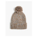 Koton Elastic Knitted Beret with Layered Edges and Pompom Detail