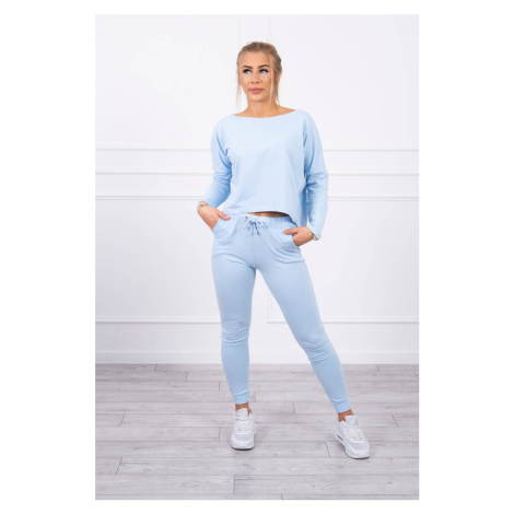 Set with oversized blouse cyan color