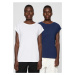 Women's T-shirt with extended shoulder 2 pcs white + dark blue