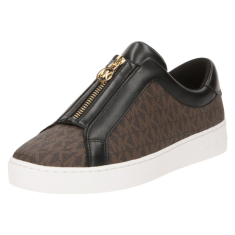 MICHAEL Michael Kors Slip-on obuv 'KEATON'  hnedá / tmavohnedá / zlatá / čierna