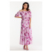 Awama Woman's Dress A504 Pink/Flowers