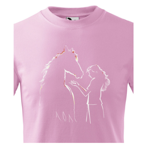 Detské tričko pre milovníkov koní - dievča a kôň