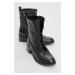 LuviShoes 1190 Black Leather Women's Boots