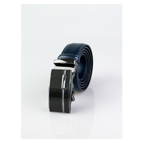 Štýlový modrý pánsky opasok s čiernou prackou PA3-23-58, Obvod pásu/celková dĺžka opasku 115cm/1