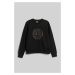 Mikina Karl Lagerfeld Rhinestone Logo Sweatshirt Black