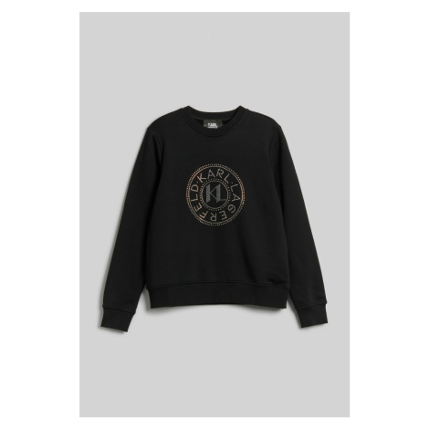 Mikina Karl Lagerfeld Rhinestone Logo Sweatshirt Black