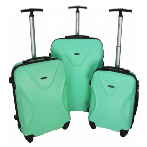 Zelená sada plastových kufrov s TSA zámkom "Locker" - M, L, XL