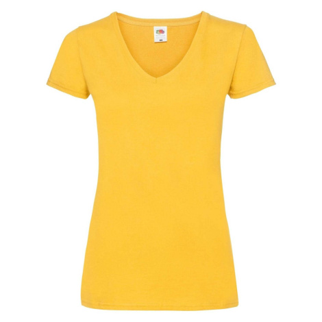 Yellow v-neck Women's T-shirt Valueweight Fruit of the Loom