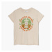 Cropp - Svetložlté tričko s potlačou - Krémová