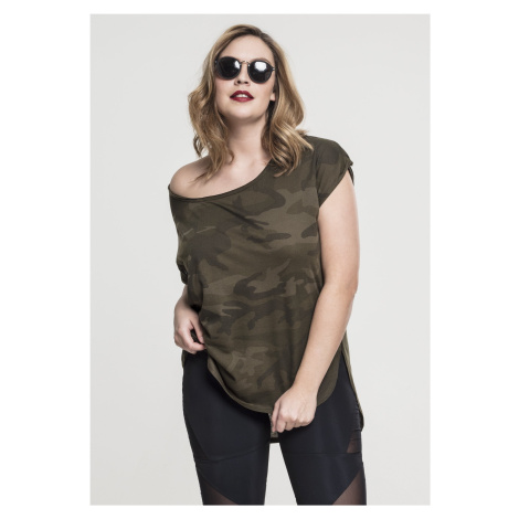 Women's T-shirt Camo Back Shaped Olive camo Urban Classics