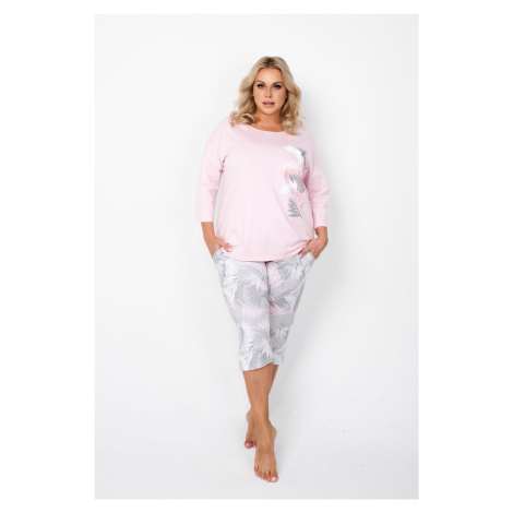 Women's pajamas Dracaena 3/4 sleeve, 3/4 legs - pink/print Italian Fashion