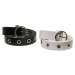 Synthetic leather eyelet strap 2 packs black/white