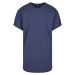 Men's Long Shaped Turnup Tee T-Shirt - Blue