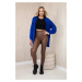 Blue mohair braid pattern sweater