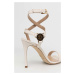Kožené sandále Elisabetta Franchi béžová farba, SA01L31E2