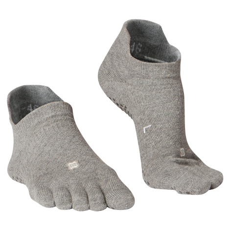 Ponožky na jogu 5 prstov protišmykové sivé