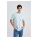 DEFACTO New Regular Fit Crew Neck Short Sleeve 100% Cotton Basic T-Shirt