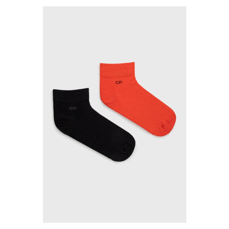 Ponožky Calvin Klein (2-pak) pánske, červená farba, 701218706