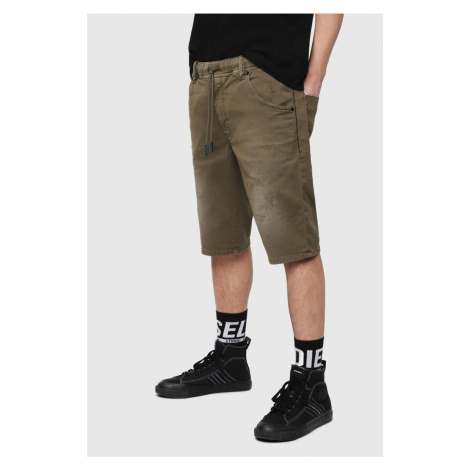 9011 DIESEL S.P.A.,BREGANZE Krátke nohavice - Diesel DKROOSHORTNE SHORTS zelené