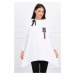 Plus size sweatshirt with asymmetrical sides white