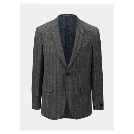 Sivé kockované oblekové sako Burton Menswear London Pow