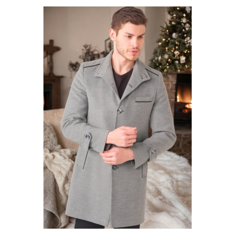 PLT8391 DEWBERRY MEN'S COAT-STRAIGHT GREY