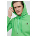 Mikina Tommy Hilfiger pánska, zelená farba, s kapucňou, jednofarebná