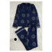 Trendyol Navy Blue Sun Patterned Viscose Woven Pajama Set