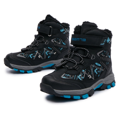 Modro-čierne chlapčenské vzorované zimné členkové topánky SAM 73 Stigg