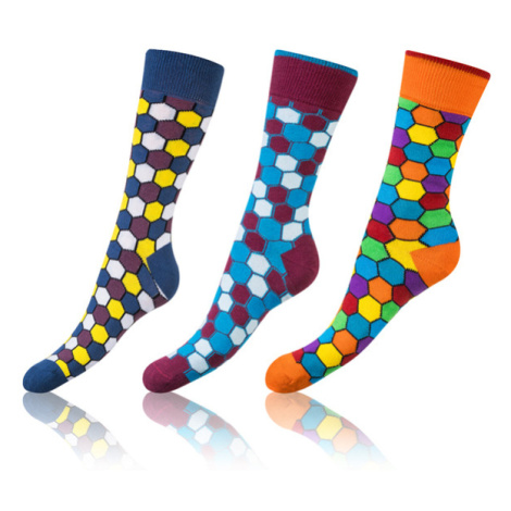 Bellinda CRAZY SOCKS 3x - Zábavné crazy ponožky 3 páry - žltá - modrá - zelená