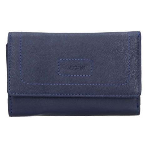 Dámska kožená peňaženka Lagen Debora - modrá