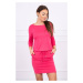 Viscose dress with a tie at the waist fuchsia color