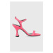 Kožené sandále Patrizia Pepe ružová farba, 8X0057 L011 M443