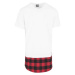 Urban Classics Long Shaped Flanell Bottom Tee wht/blk/red