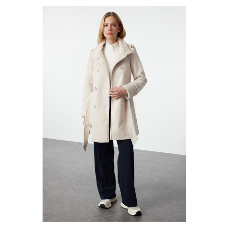 Trendyol Stone Regular Belted Coat