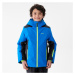 Hrejivá a nepremokavá detská bunda 500 na zjazdové lyžovanie modro-čierna