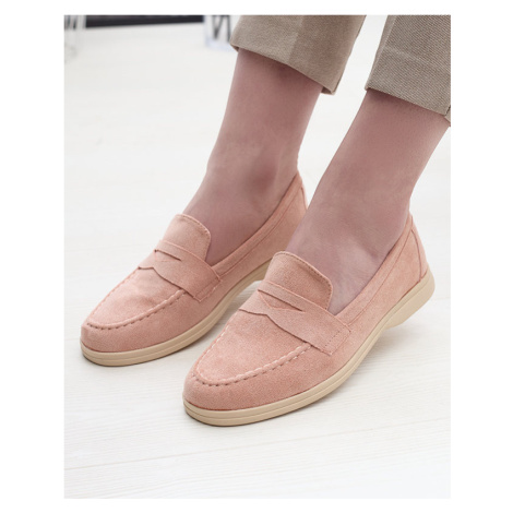 Resti Women&#039;s eco-suede moccasins in pink Daffer- Footwear