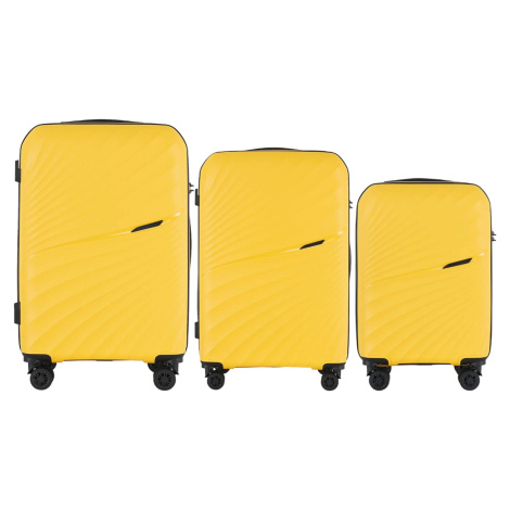 Žltá 3dielna sada kufrov Wings HPE01 3, Set of 3 Wings POLIPROPYLEN suitcases L,M,S Yellow