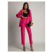 Women's elegant set jacket + trousers - fuchsia