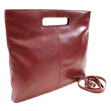Červená kožená zipová kabelka 212-9123-31 Arwel